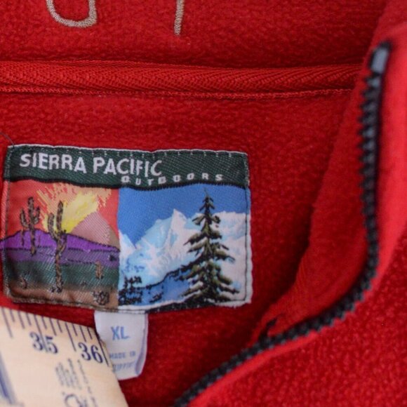 VTG Sierra Pacific Outdoor Red Flannel Bryson Cattle Company Quarter Zip Sweater - Picture 9 of 9